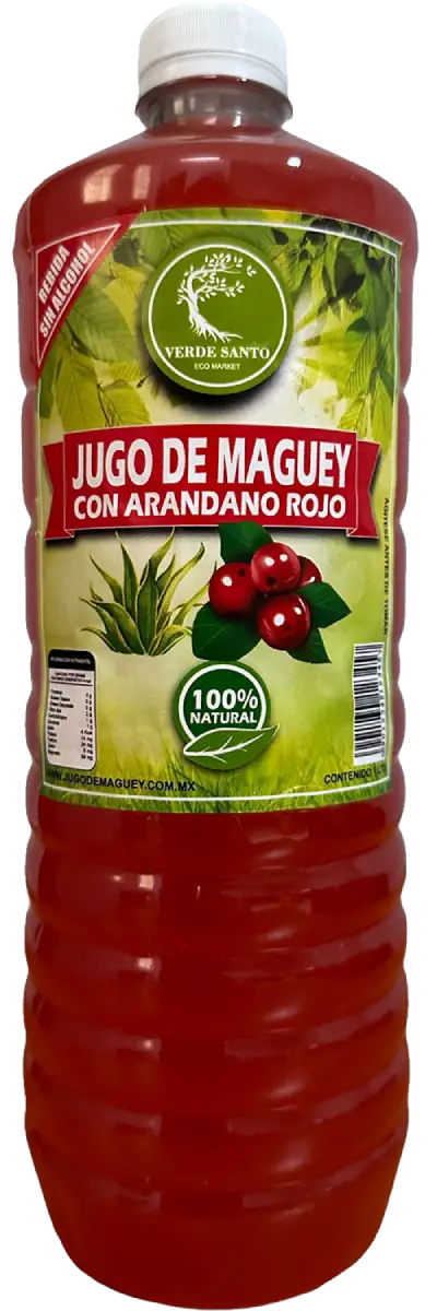 Refresca tu salud con el jugo de maguey asado con arándano rojo, elaborado por Verde Santo Hidalgo.